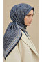Petra 120*120 cm Cotton Scarf - Black Navy Blue - 6