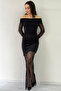 Black Madonna Collar Lace Dress