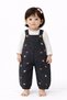 Colorful Floral Embroidered Denim Fabric Seasonal 2-Piece Salopet Set