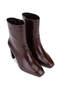 Women's Faux Leather Brown Patent Leather Heeled Boots - 3