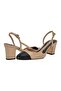 Slingback Cap Toe Block Heel Pumps - 7