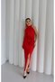 Rose Applique Halter Neck Evening Dress - 3