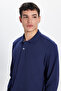 Men's 3-pack navy-gray-black standard fit regular cut cotton pique long sleeve sweatshirt - 4