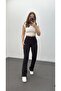 High Waist Relaxed Fit Flared Women's Trousers