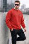 Men's Not Sorry Printed Red Sweatshirt - 3