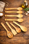 8-Piece Natural Wooden Kitchen Serving Strainer Ladle Rice Spatula Spoon Set Handcrafted Special for Mothers - 5