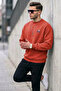 Men's Not Sorry Printed Red Sweatshirt - 4