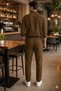 Men's Brown Oversize Linen Suit Loose Cut Shirt and Trousers Summer Combination - 2