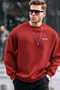 Men's Text Printed Casual Red Sweatshirt