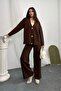 Plus Size Buttoned Knitwear Double Set - 3