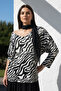 Zebra Pattern Scarfed Blazer