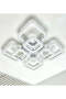 8-Light Square LED Ceiling Light, Dimmable, Remote Control, White, 144W - 4