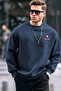 Men's Not Sorry Printed Navy Blue Sweatshirt