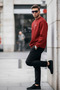 Men's Text Printed Casual Red Sweatshirt - 3