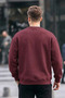 Men's Not Sorry Printed Burgundy Sweatshirt - 5