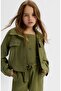 Li̇mi̇ Girl's Soft Texture Tensel Fabric Bustier Shirt Jacket Loose Pants 3-Piece Set - 3