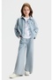 Limi Soft Flexible Stone Detailed Denim Jacket Loose Pants T-Shirt 3 Piece Set