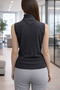 Women's Sleeveless Turtleneck Knitwear Blouse Body Slim Fit Seasonal Basic - 2