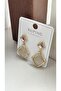 Xuping Vip Earrings - Xuping Pearlescent Stone Reflective Dangle Gold Stud Model Xuping Earrings Non-Tarnish-3Cm