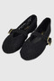 Lora Black Braided Belt Detail Women's Ballerinas - 2