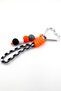 Safari Fire Heart Clip-On Handmade Orange White Ball Charm Bag Ornament Ky170 - 2