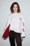Rivolyn Women's Soft Fabric Print Detailed Oversize Long Sleeve White T-Shirt - 2