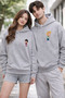 14 February Valentine's Day Gift Printed Men's and Women's Hooded Gray Sweatshirt - 2
