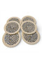 26 cm Leopard Patterned Gold Gilded Glass Serving Plate Set of 6 - 4