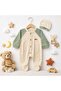 Newborn Baby Jumpsuit+Hat Set 100% Cotton - 2