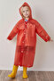Children's Oversized Raincoat - Unisex Hooded Raincoat - Children's Raincoat with Snap Fasteners - Raincoat