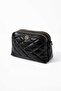 Black Shiny Women's Adjustable Crossbody Bag with 4 Compartments - 3