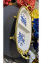 Esterhomedecor Porcelain Oval Serving Dish with Stand