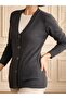 Patterned Knitwear Mother's Cardigan / Black - 4