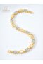 Geometric Zircon Stone Row Steel Bracelet - 5