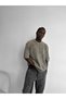 Retro Oversize Vintage Detailed Ribbed Knitwear T-Shirt Vintage Washed Short Sleeve Knitwear T-Shirt