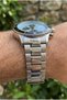 41mm Dual Time Men's Wristwatch |   Silver Color Steel Cord, Mineral Glass, 10 Atm - 4