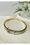 Star-shaped zircon stone gold-tone stainless steel bangle - 2