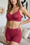Red Silkair Blush V-Neck Wire-Free Bra – Wide Straps, Non-Marking - 5
