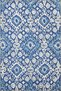 White Blue Round Lozenge Decorative Washable Carpet Miravip8978