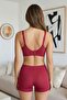 Red Silkair Blush V-Neck Wire-Free Bra – Wide Straps, Non-Marking - 6