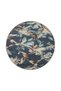 Washable Cotton Multicolor Decorative Carpet with Leaves with Closed Blue Background Miravip8171 - 4