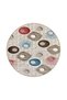 Traditional Patterned Woven Base with Evil Eye Motif and Washable Carpet Miravip9457 - 4