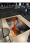 Universe Themed Patterned Woven Base and Washable Carpet Miravip9454 - 2