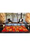 Modern Checkered Black Themed Multi-Colored Patterned Woven Base Washable Carpet Miravip9060 - 3
