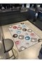Traditional Patterned Woven Base with Evil Eye Motif and Washable Carpet Miravip9457 - 2