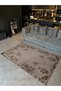 Mira Vintage Brown Beige Floral Patterned Woven Base Washable Carpet Miravintage01 - 3