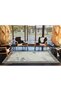 Washable Woven Base Carpet with Frame Gray Forest Pattern Miravip8092 - 3