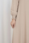 Women's Comfortable Cut Hijab Tunic Pants Set – Wrinkled Fabric, High Collar - 5