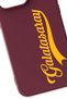 iPhone 14 Pro Compatible Handwritten Burgundy Silicone Licensed Phone Case - 2