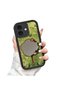 Compatible with iPhone 16, Vintage Fan Pattern Mirrored Silicone Phone Case. - 2
